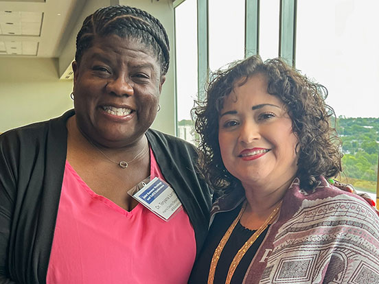  This is a photo of new TACO president Dr. Teryana Lamb, pictured at left